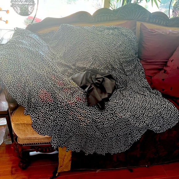 Evan Picone Polka Dot Tiered Ruffle Maxi Dress | Size L-XL - Picture 3 of 9